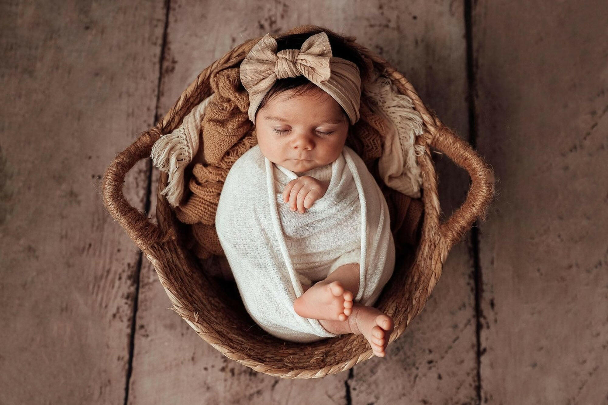 Boho Fabric Bow Headbands - Newborn Photography Props