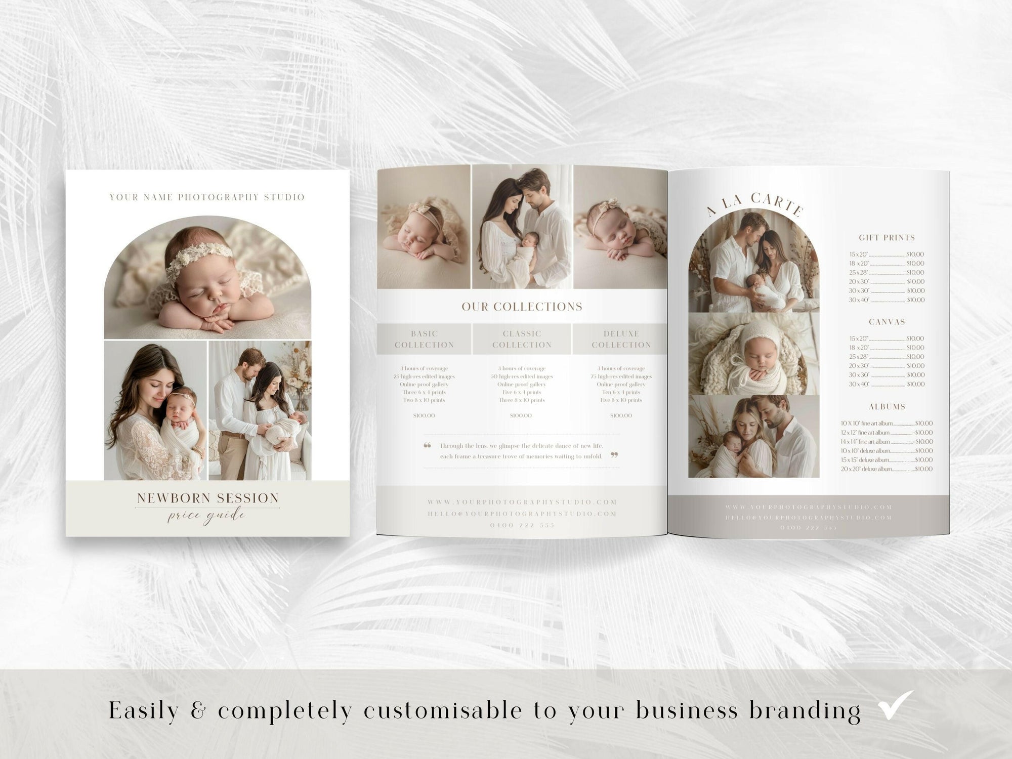 Newborn Pricing Guide for Canva - 3 Pages - Design 1
