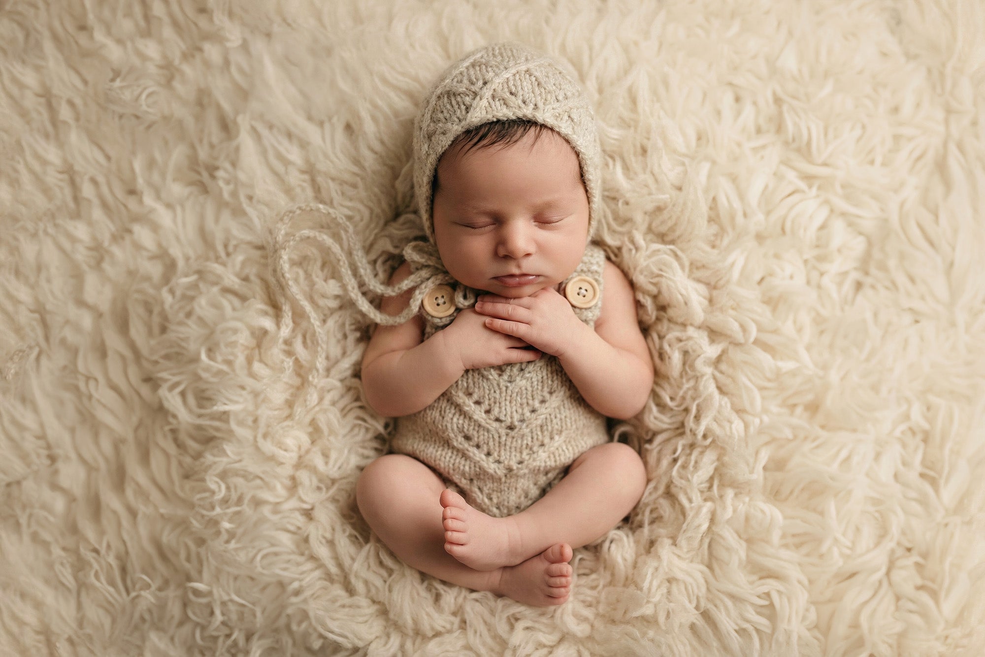 Charlie Knit Romper & Bonnet Sets