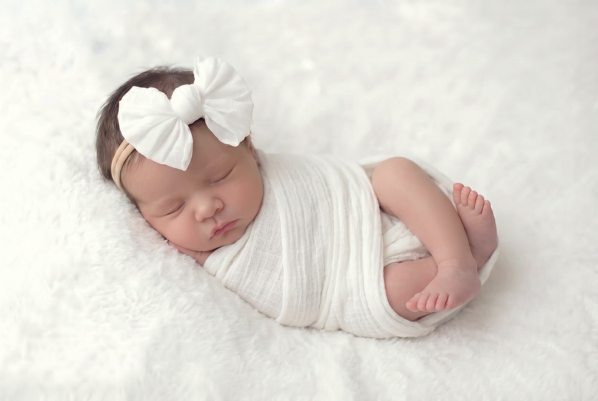 Crinkled Chiffon Bow Headbands