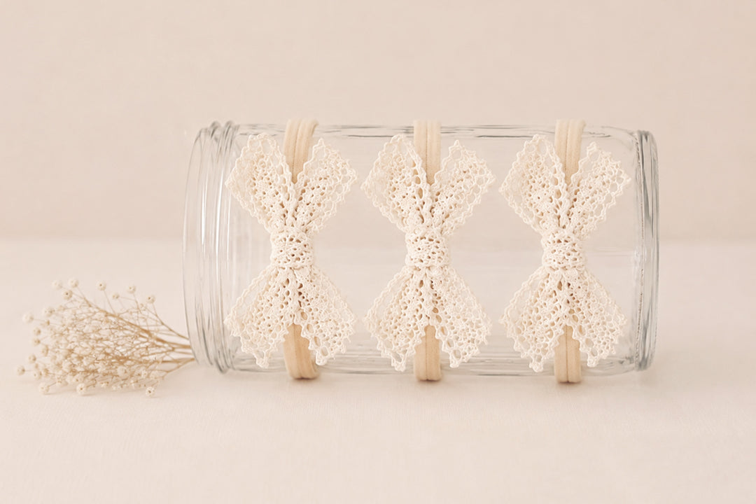 Essie Crocheted Lace Bow Headbands