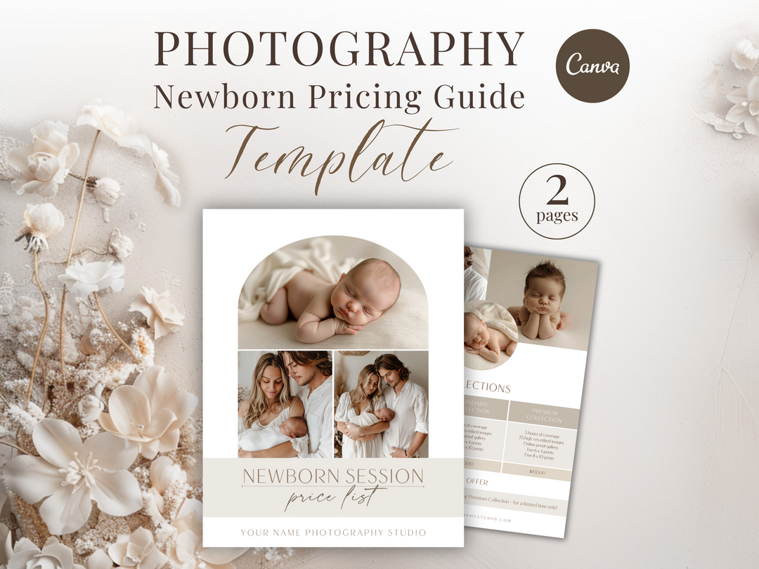 Newborn Pricing Guide for Canva - 2 Pages - Design 3