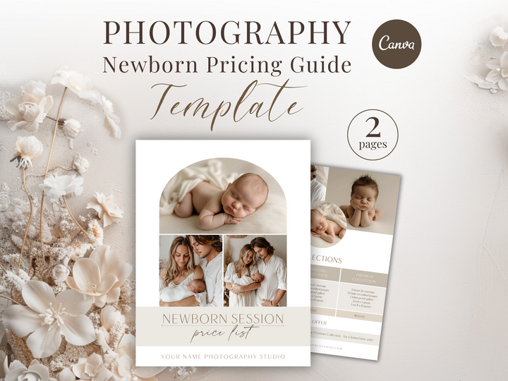 Newborn Pricing Guide for Canva - 2 Pages - Design 3
