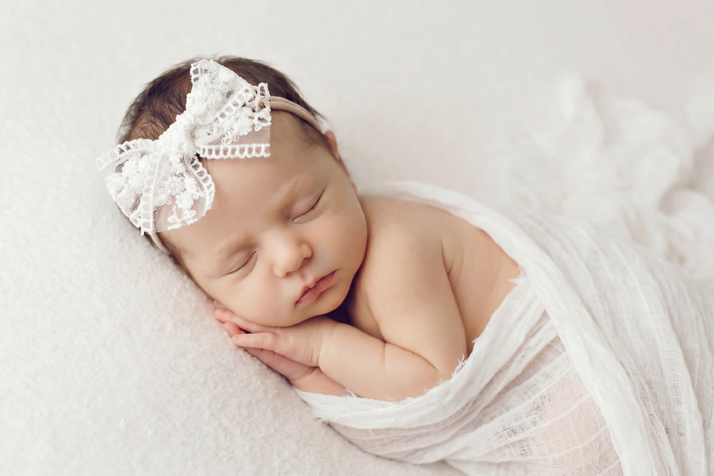 Matilda Lace Bow Headbands for newborn photography