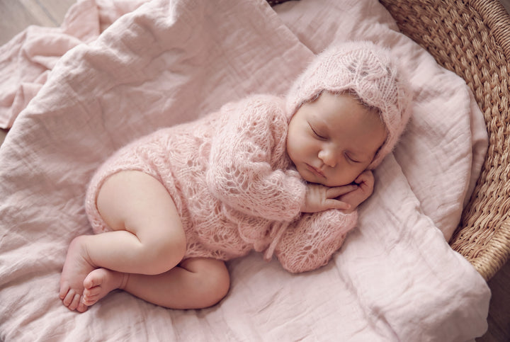 Primrose Knit Romper &amp; Bonnet Sets
