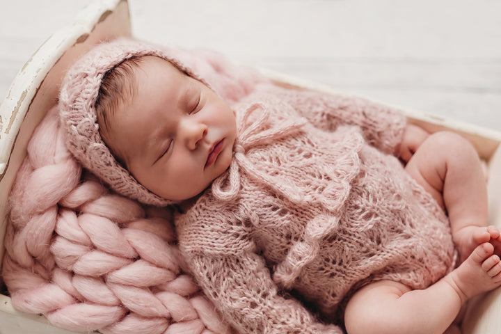 Primrose Knit Romper &amp; Bonnet Sets