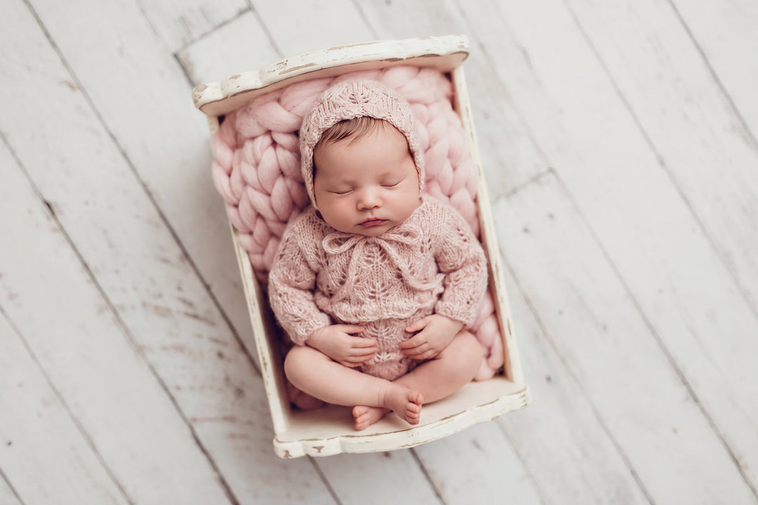 Primrose Knit Romper &amp; Bonnet Sets
