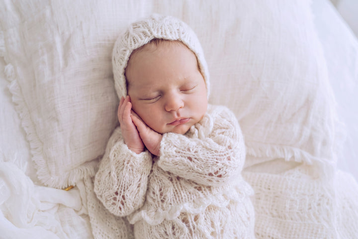 Primrose Knit Romper &amp; Bonnet Sets