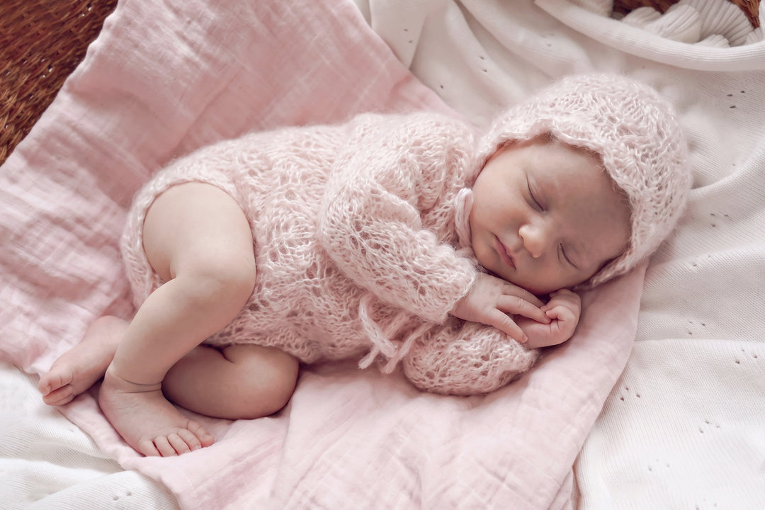 Primrose Knit Romper &amp; Bonnet Sets