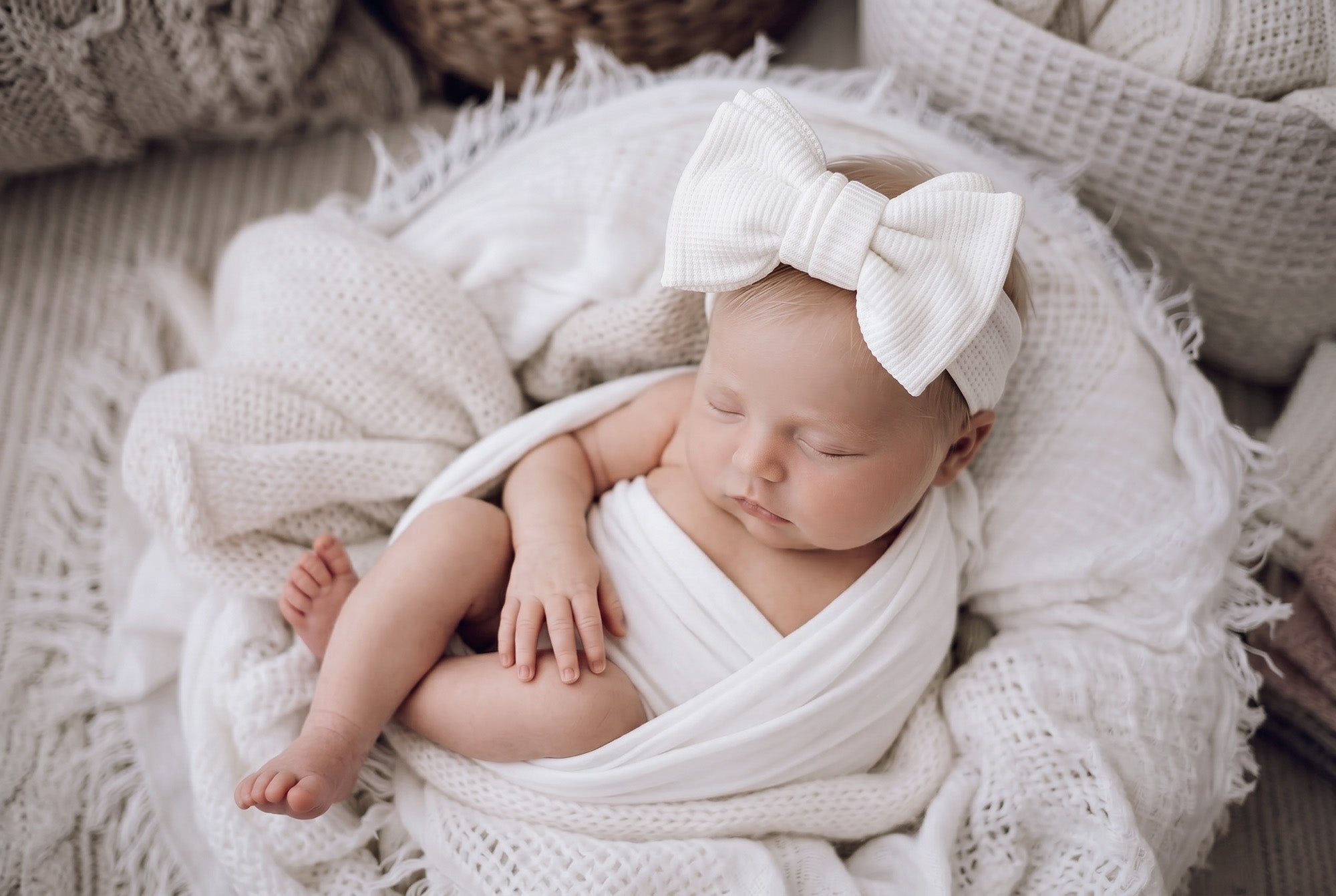 Waffle Oversized Bow Headband