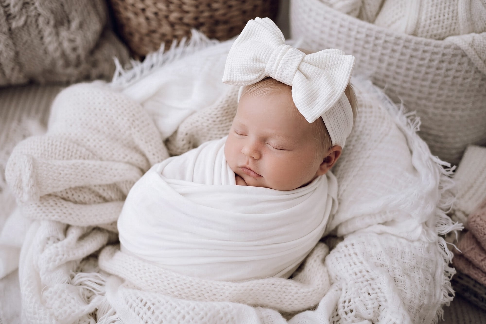 Waffle Oversized Bow Headband