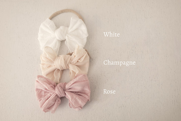 Crinkled Chiffon Bow Headbands