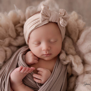 Boho Fabric Bow Headbands - Newborn Photography Props - Princess & the Pea Props