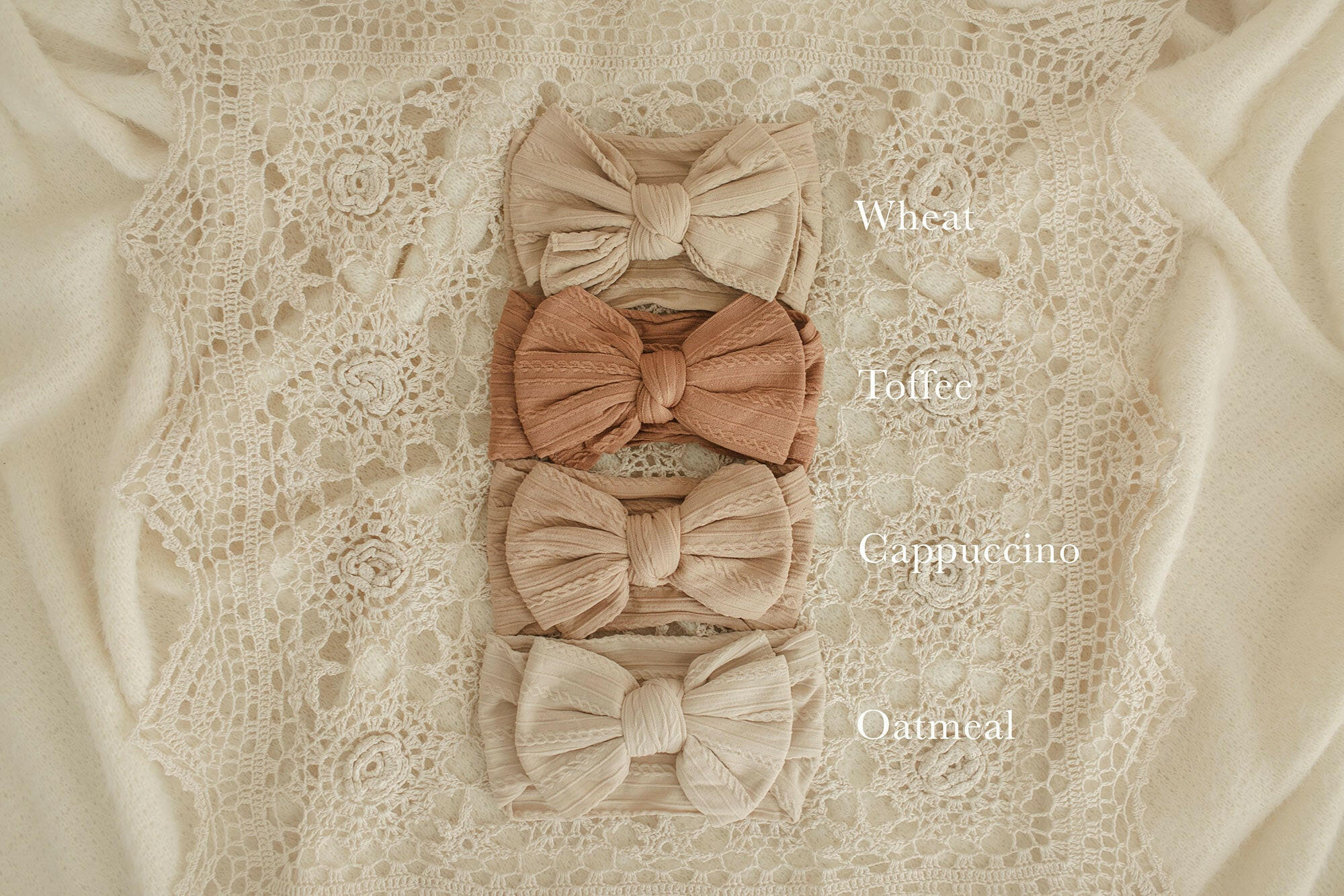 Boho Fabric Bow Headbands - Newborn Photography Props - Princess & the Pea Props